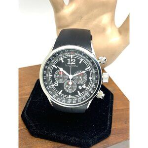 Nautica Men's Watch N13530G Quartz Chronograph Black Rubber Band 44mm